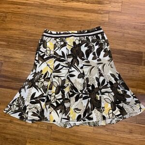 Jupe En Soie Ann Taylor à Motif Floral - Taille 8, Occasion Très Bon état - Manque Un Bouton